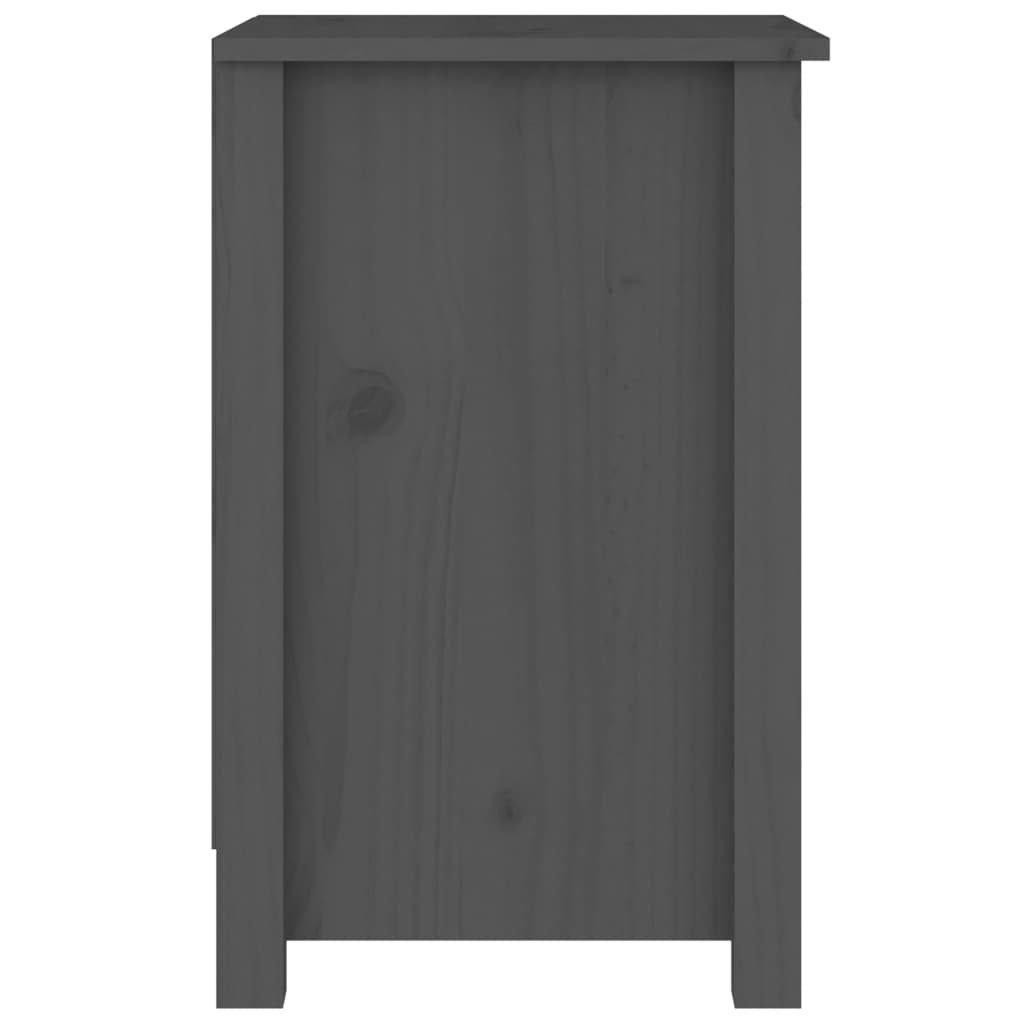 vidaXL Szafka nocna, szara, 40x35x55 cm, lite drewno sosnowe