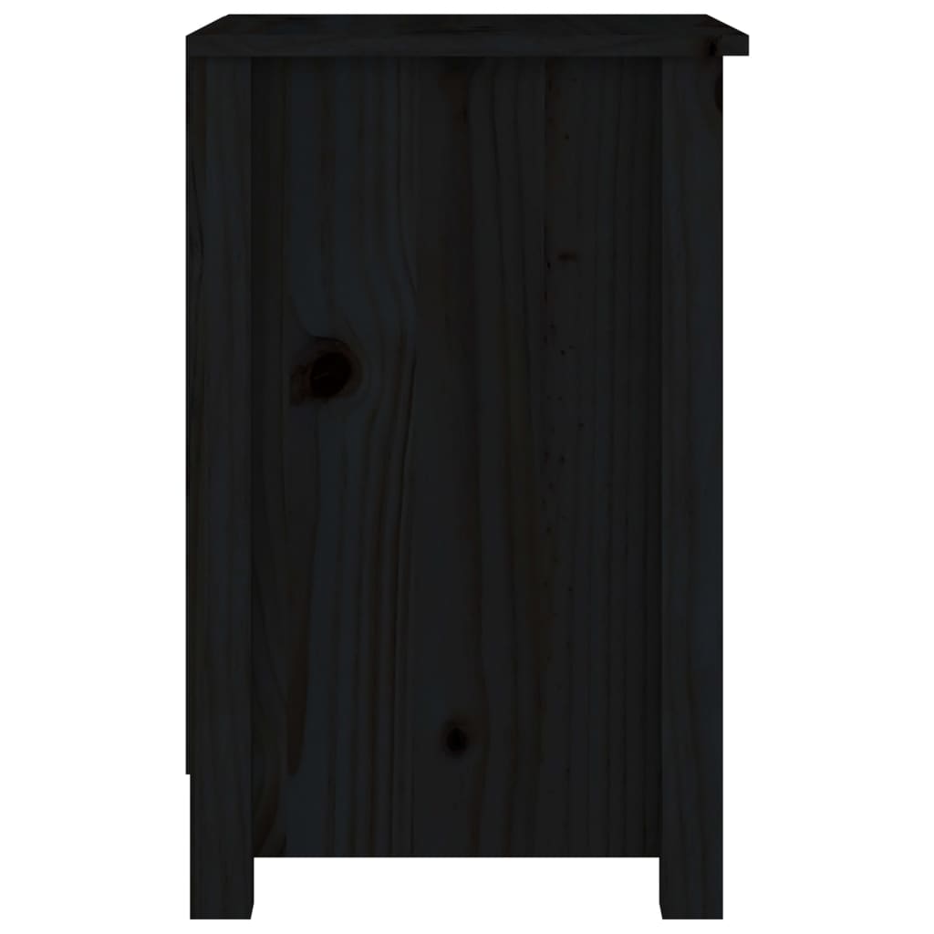 vidaXL Szafki nocne, 2 szt., czarne, 40x35x55 cm, lite drewno sosnowe