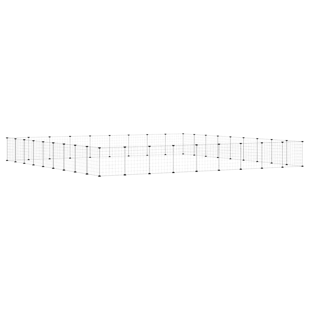 vidaXL Klatka dla zwierząt z bramką, 36 paneli, czarna, 35x35 cm, stal
