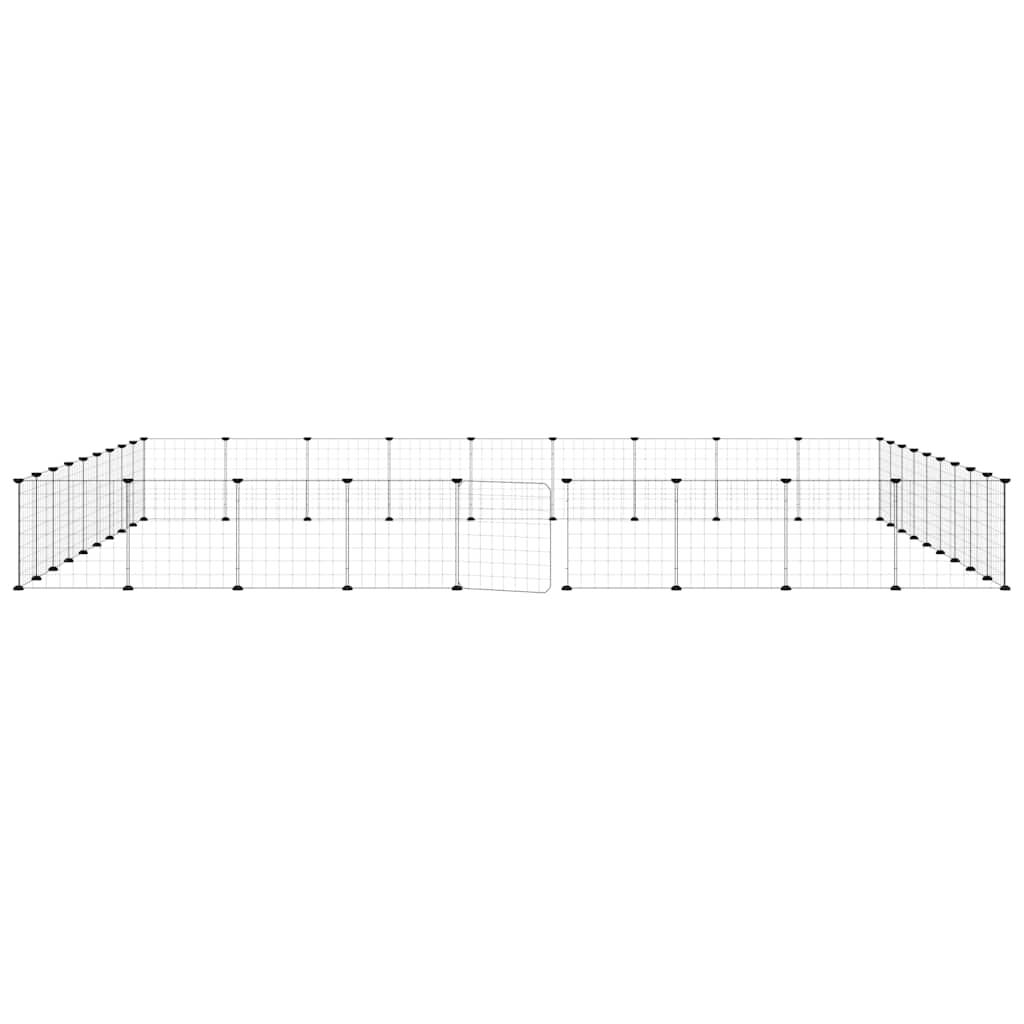 vidaXL Klatka dla zwierząt z bramką, 36 paneli, czarna, 35x35 cm, stal