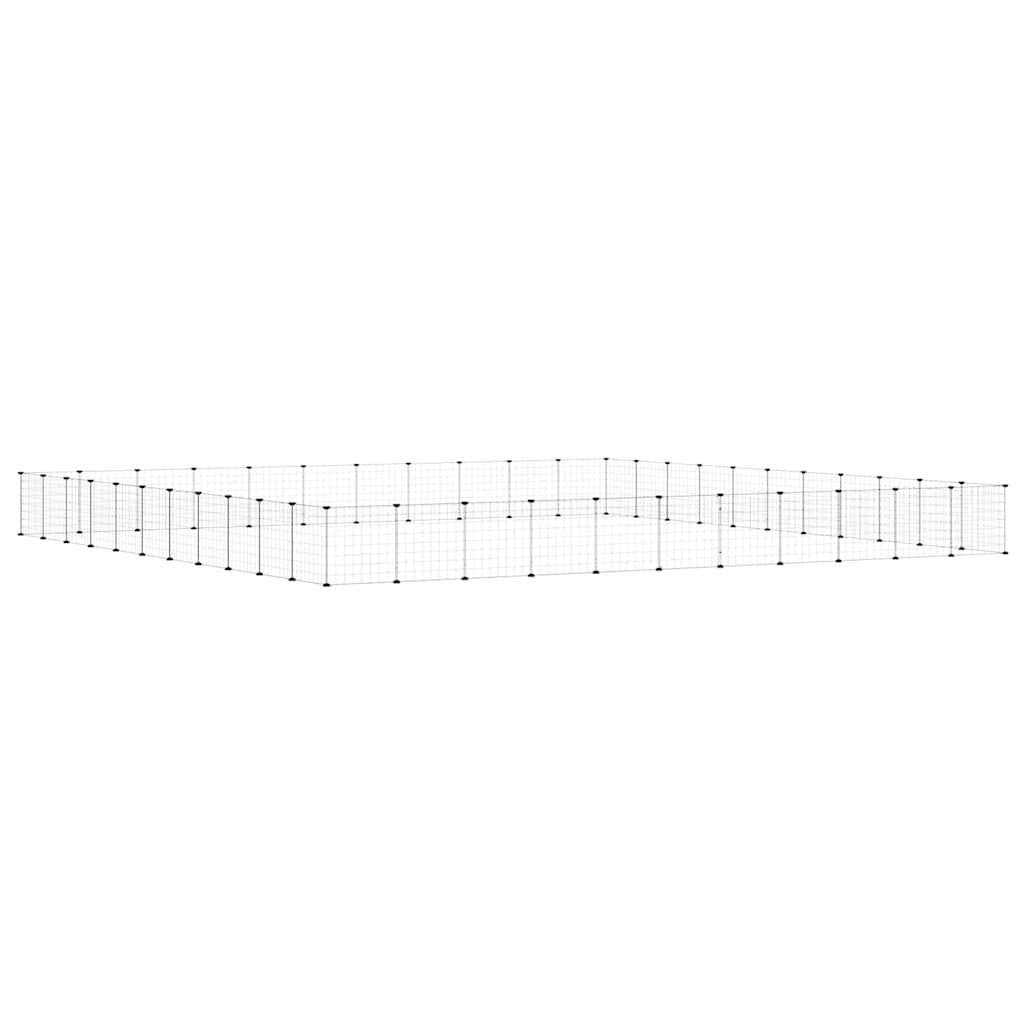 vidaXL Klatka dla zwierząt z bramką, 44 panele, czarna, 35x35 cm, stal