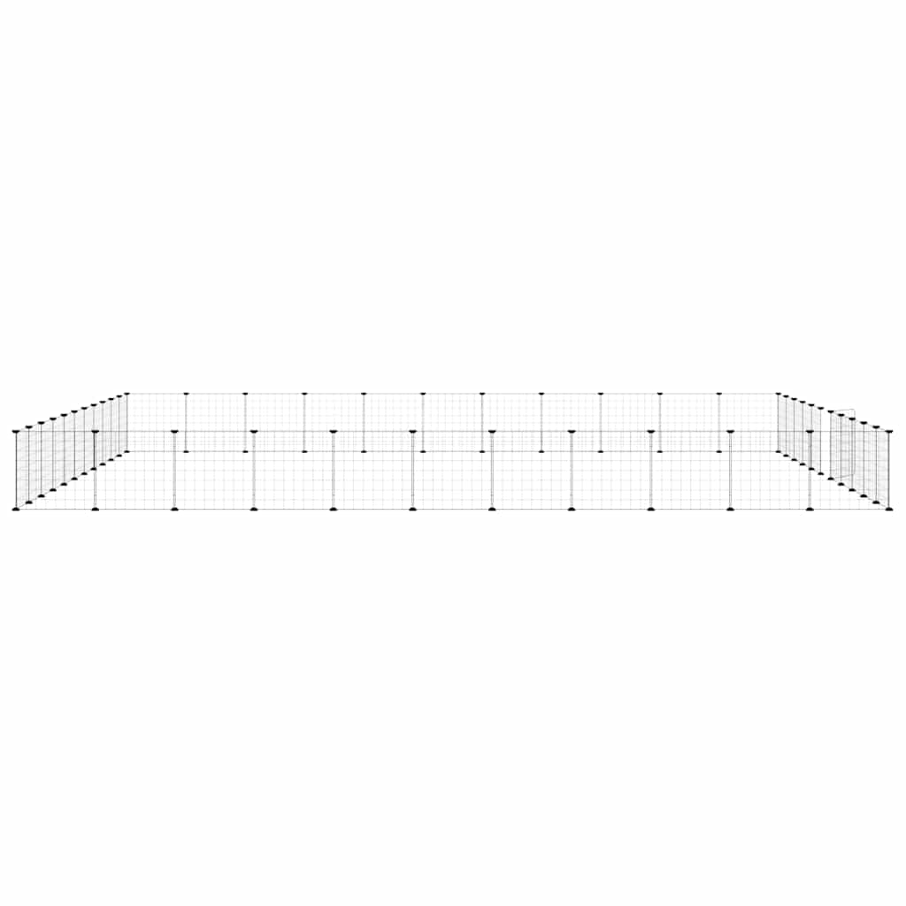 vidaXL Klatka dla zwierząt z bramką, 44 panele, czarna, 35x35 cm, stal