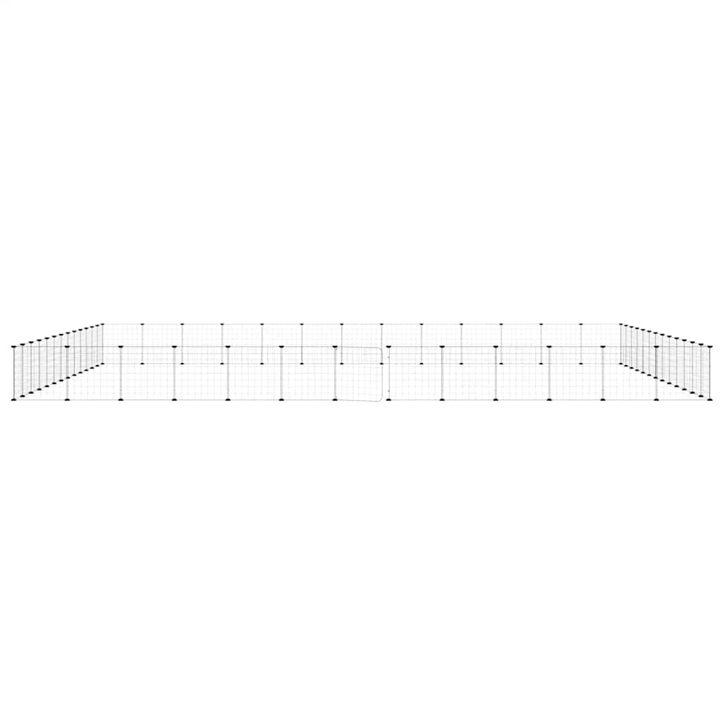 vidaXL Klatka dla zwierząt z bramką, 52 panele, czarna, 35x35 cm, stal