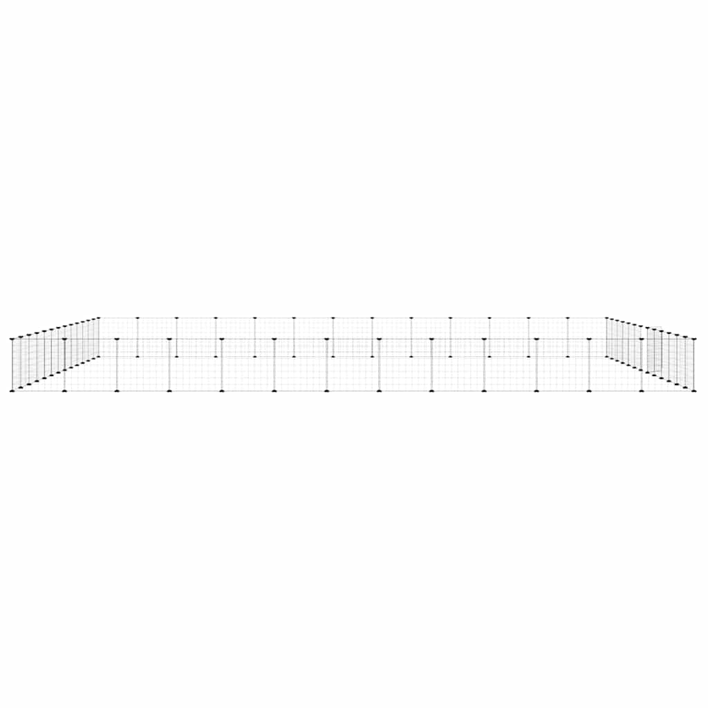 vidaXL Klatka dla zwierząt z bramką, 52 panele, czarna, 35x35 cm, stal