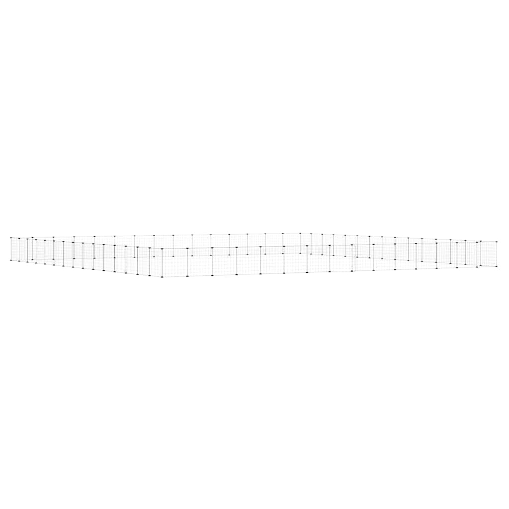 vidaXL Klatka dla zwierząt z bramką, 60 paneli, czarna, 35x35 cm, stal
