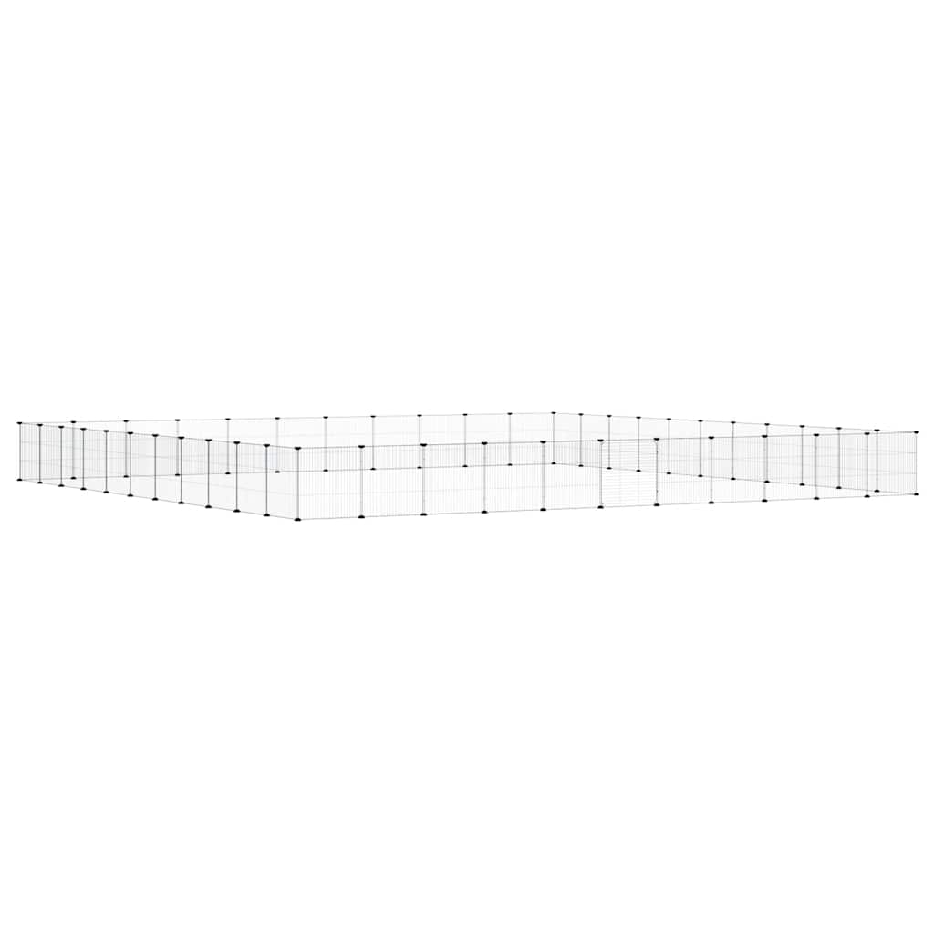 vidaXL Klatka dla zwierząt z bramką, 44 panele, czarna, 35x35 cm, stal