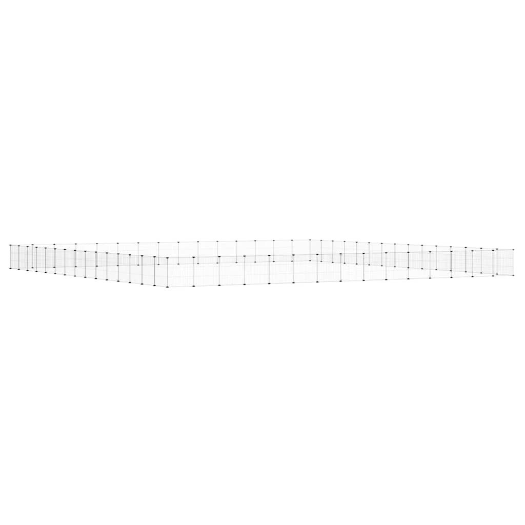 vidaXL Klatka dla zwierząt z bramką, 60 paneli, czarna, 35x35 cm, stal