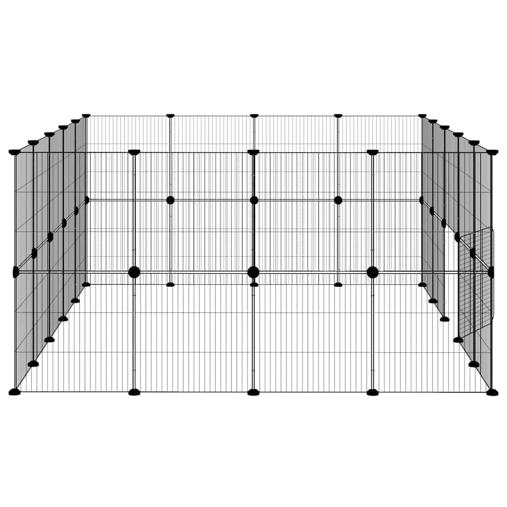 vidaXL Klatka dla zwierząt z bramką, 36 paneli, czarna, 35x35 cm, stal