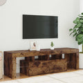 vidaXL Szafka TV z oświetleniem LED, opalany dąb, 140x36,5x40 cm