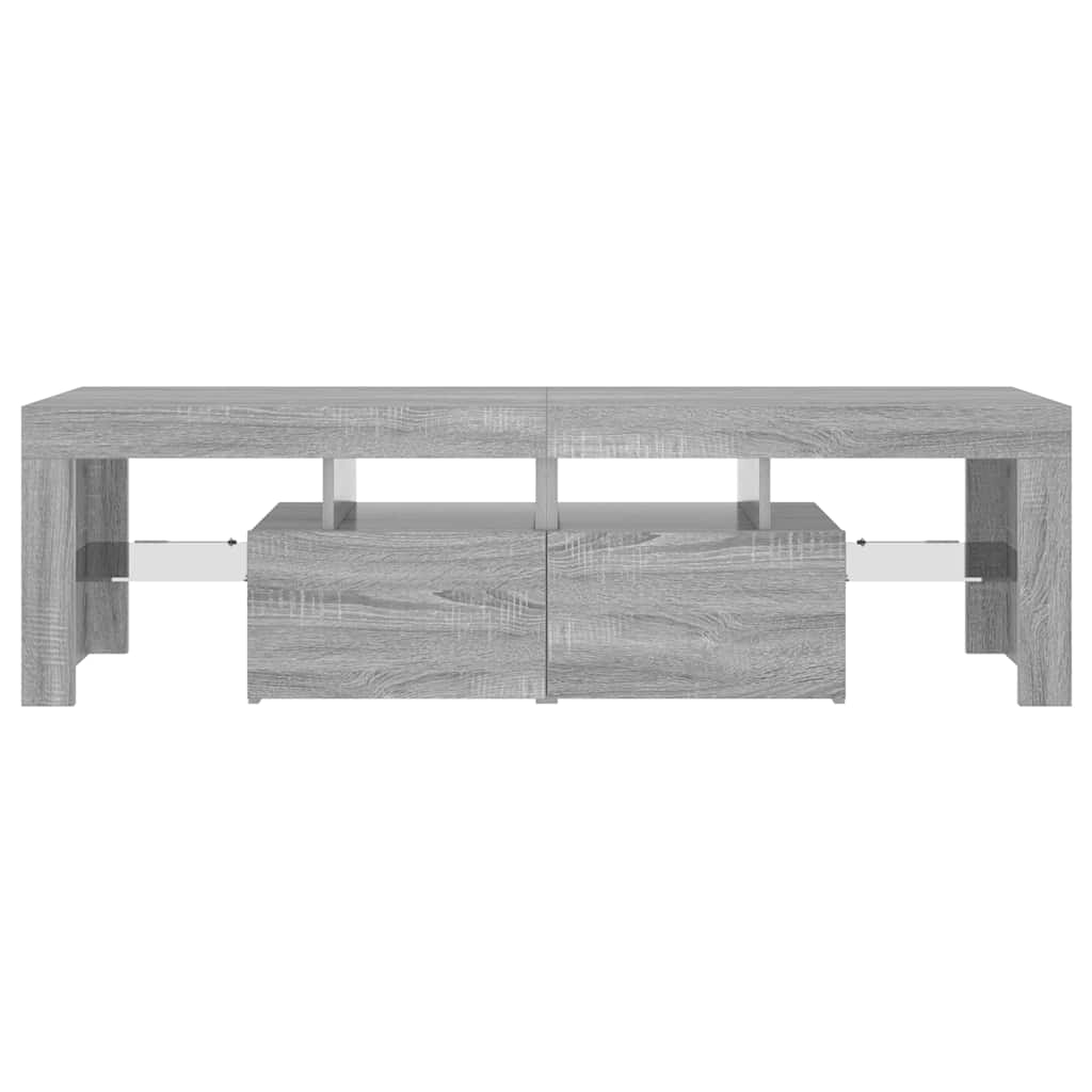 vidaXL Szafka TV z oświetleniem LED, szary dąb sonoma, 140x36,5x40 cm