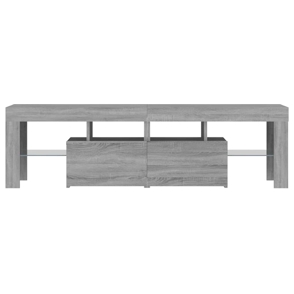vidaXL Szafka TV z oświetleniem LED, szary dąb sonoma, 140x36,5x40 cm