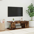 vidaXL Szafka pod TV z oświetleniem LED, przydymiony dąb, 90x39x30 cm