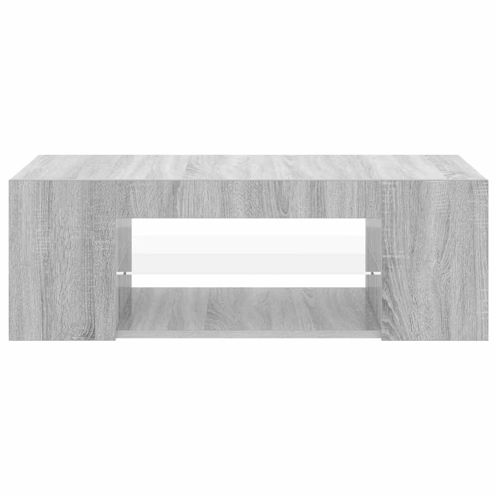 vidaXL Szafka pod TV z oświetleniem LED, szary dąb sonoma, 90x39x30 cm