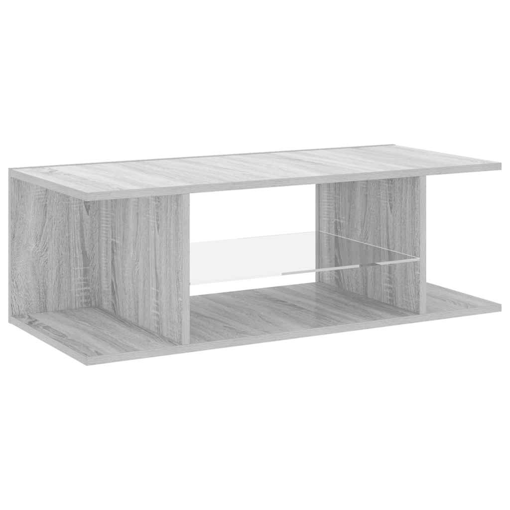 vidaXL Szafka pod TV z oświetleniem LED, szary dąb sonoma, 90x39x30 cm