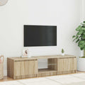 vidaXL Szafka pod TV, z LED, przydymiony dąb, 140 x 40 x 36 cm