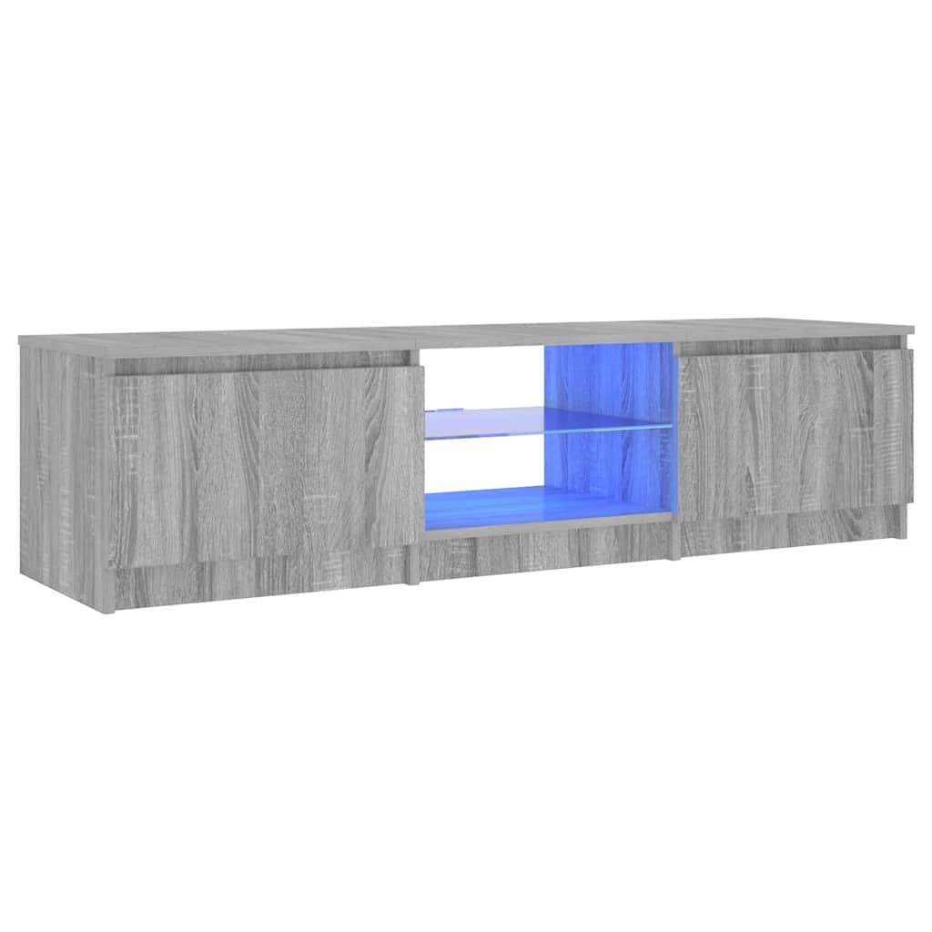vidaXL Szafka pod TV, z LED, szary dąb sonoma, 140x40x36 cm