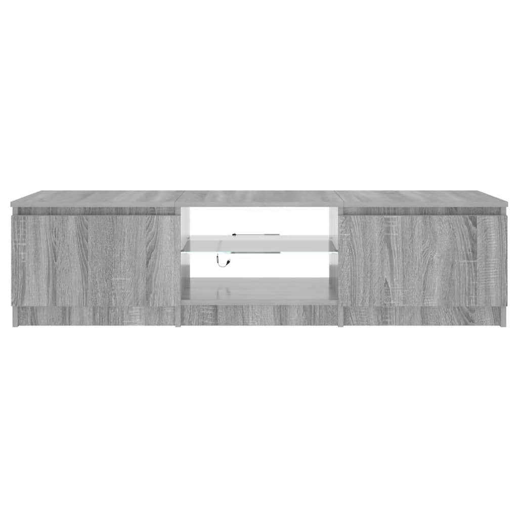 vidaXL Szafka pod TV, z LED, szary dąb sonoma, 140x40x36 cm