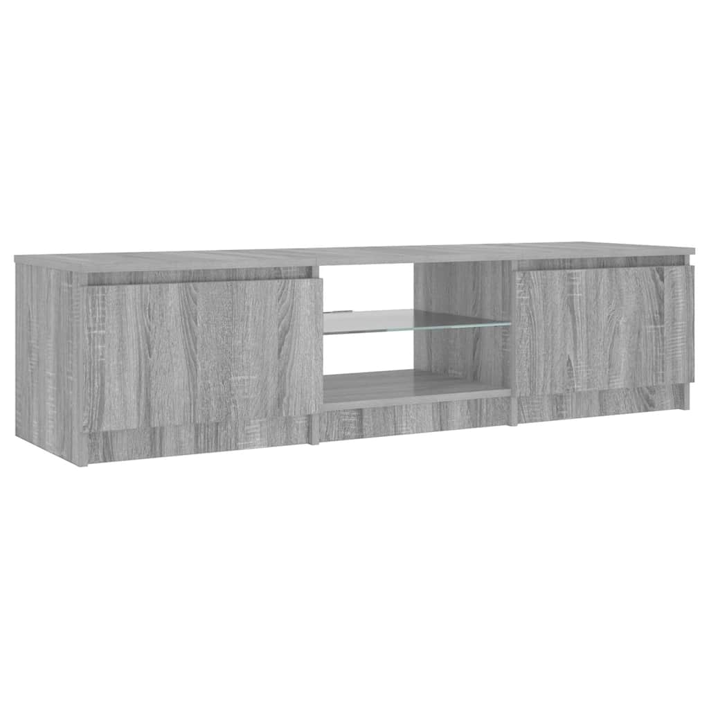 vidaXL Szafka pod TV, z LED, szary dąb sonoma, 140x40x36 cm