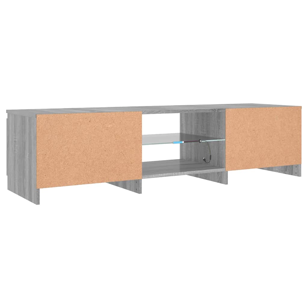 vidaXL Szafka pod TV, z LED, szary dąb sonoma, 140x40x36 cm