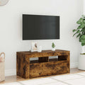 vidaXL Szafka pod TV z oświetleniem LED, przydymiony dąb, 90x35x40 cm