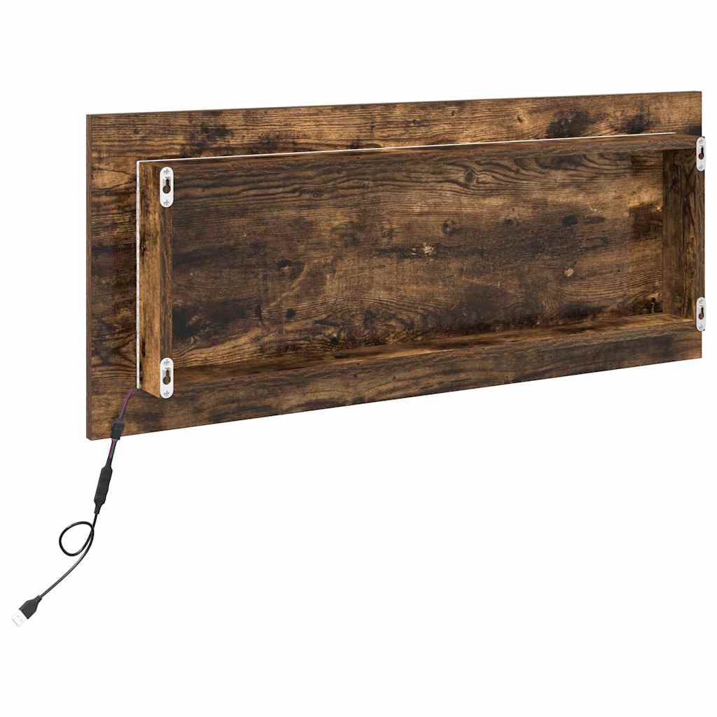 vidaXL Lustro Dąb wędzony 90 x 8,5 x 37 cm Materiał drewnopochodny