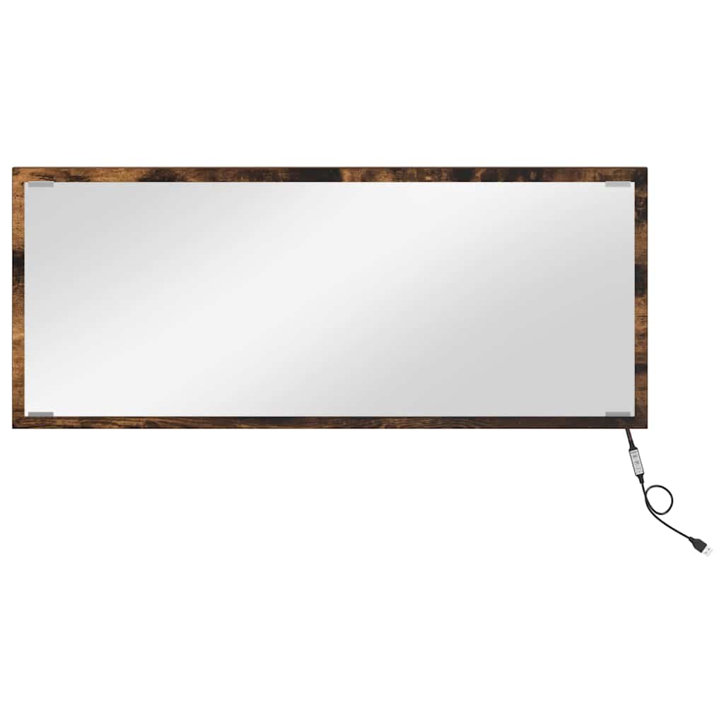vidaXL Lustro Dąb wędzony 90 x 8,5 x 37 cm Materiał drewnopochodny