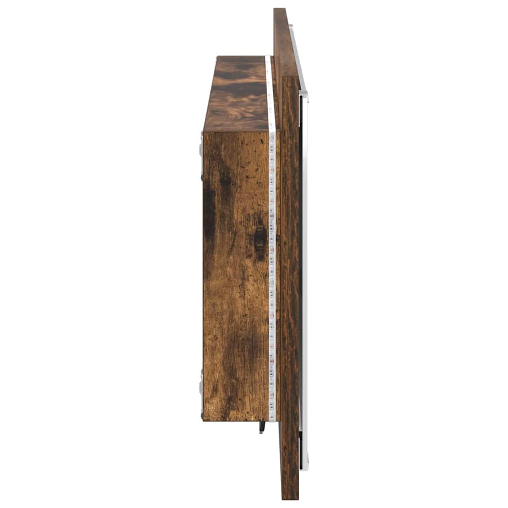 vidaXL Lustro Dąb wędzony 90 x 8,5 x 37 cm Materiał drewnopochodny