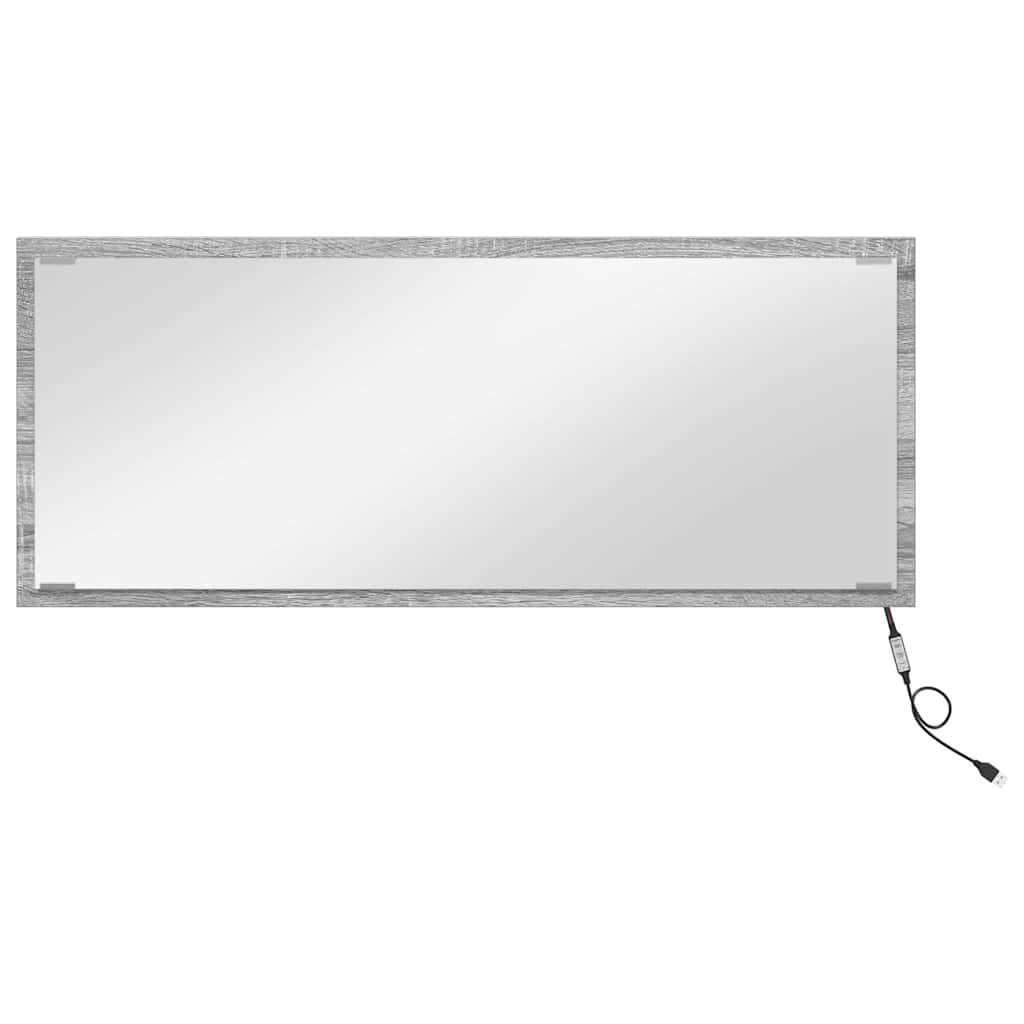vidaXL Lustro Szary Sonoma 90 x 8,5 x 37 cm Materiał drewnopochodny