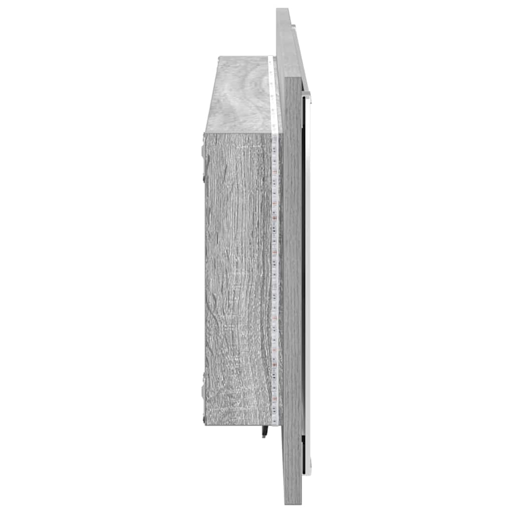 vidaXL Lustro Szary Sonoma 90 x 8,5 x 37 cm Materiał drewnopochodny