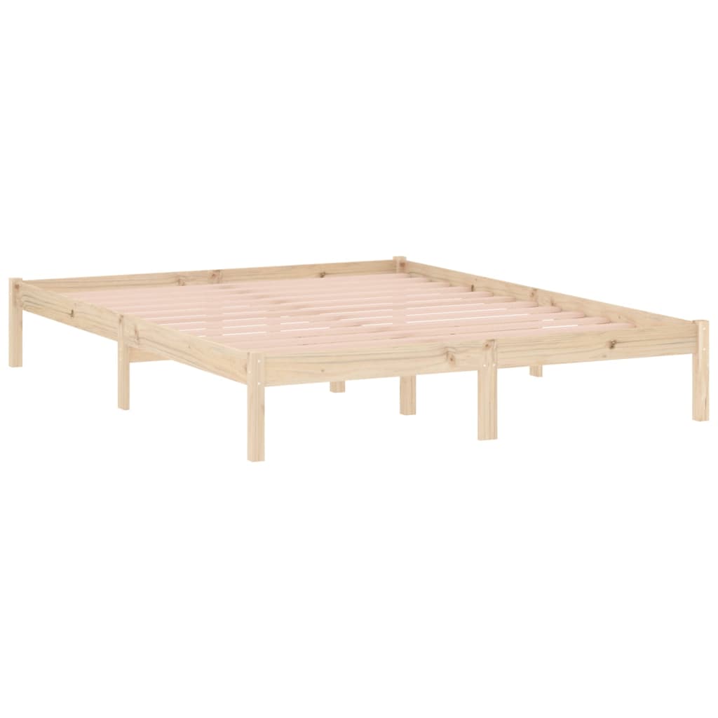vidaXL Rama łóżka bez materaca, 152x203 cm, lite drewno sosnowe