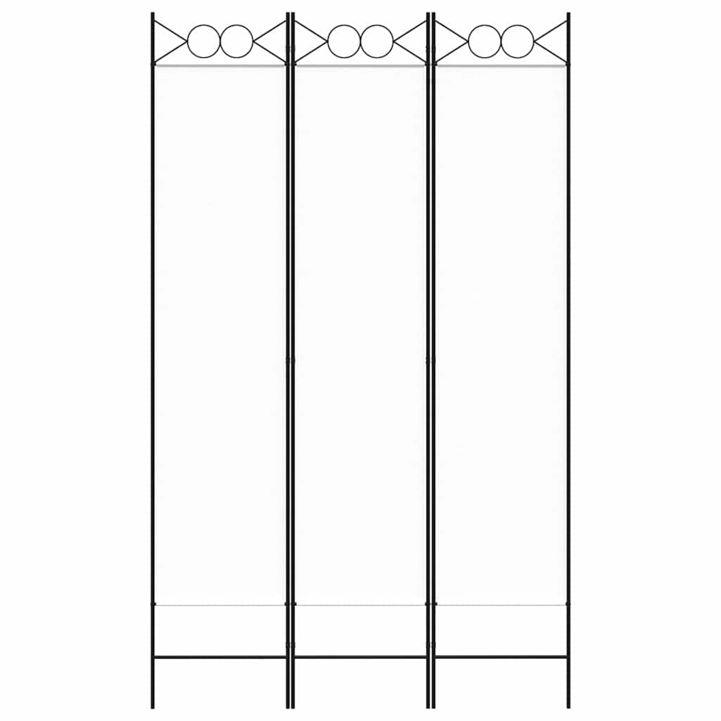 vidaXL Parawan 3-panelowy, biały, 120x200 cm, tkanina