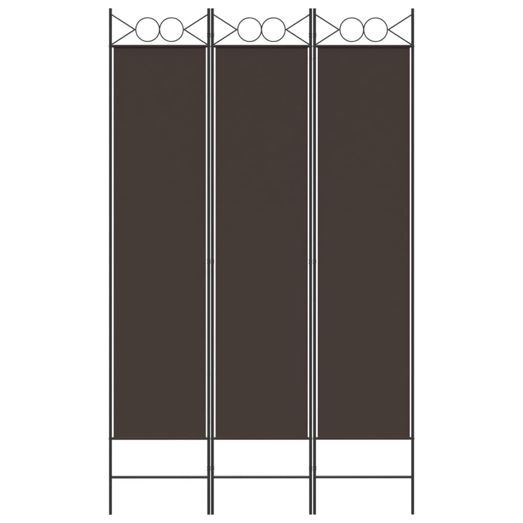 vidaXL Parawan 3-panelowy, brązowy, 120x200 cm, tkanina
