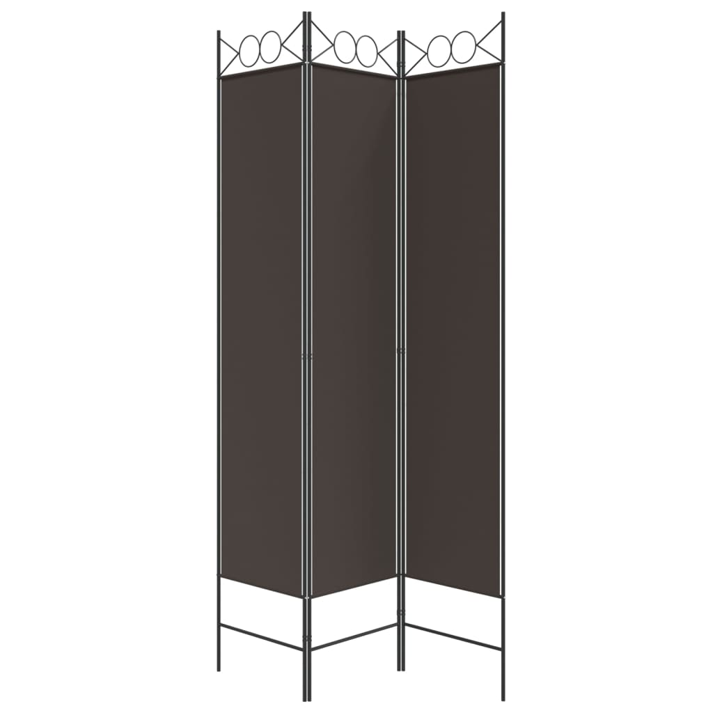 vidaXL Parawan 3-panelowy, brązowy, 120x200 cm, tkanina