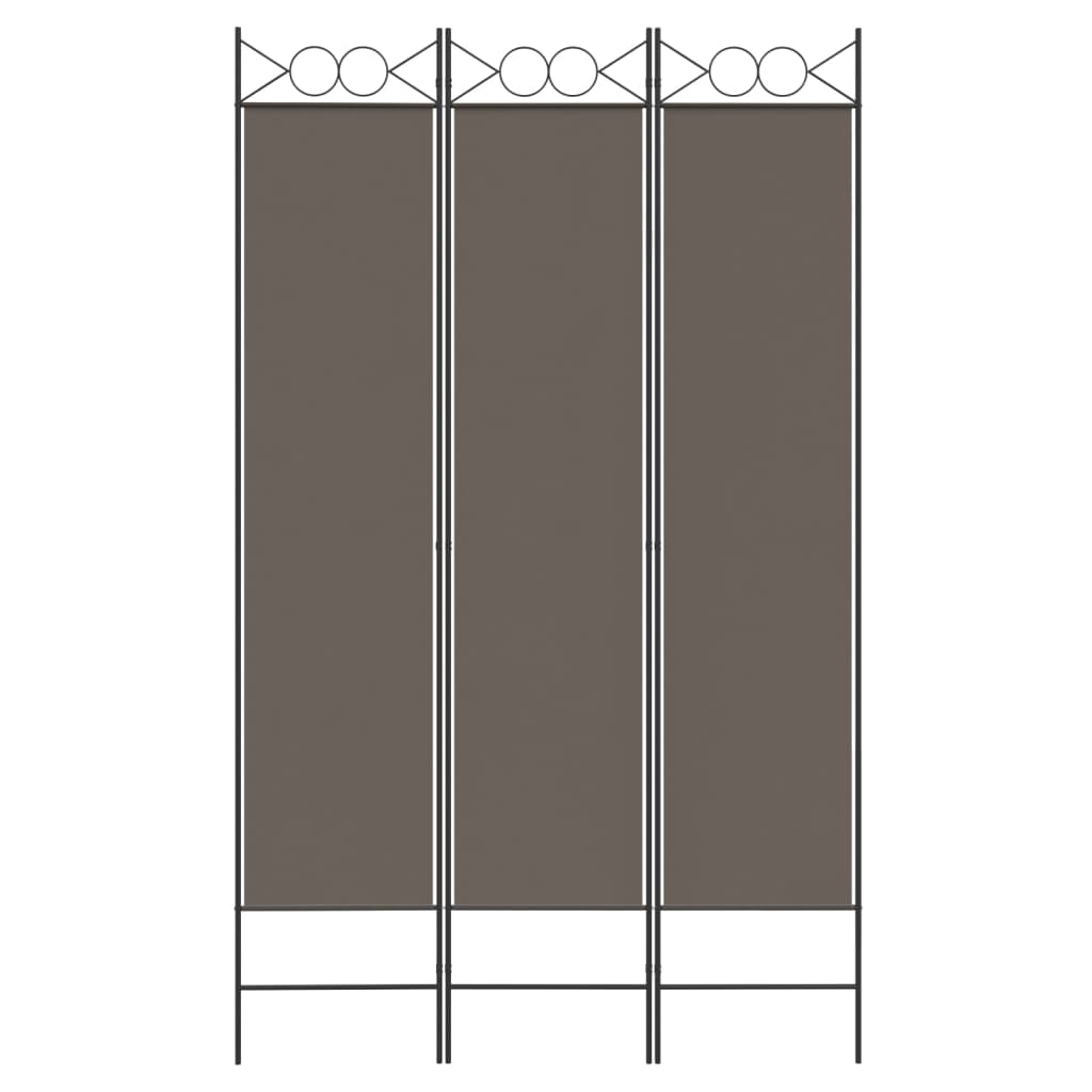 vidaXL Parawan 3-panelowy, antracytowy, 120x200 cm, tkanina