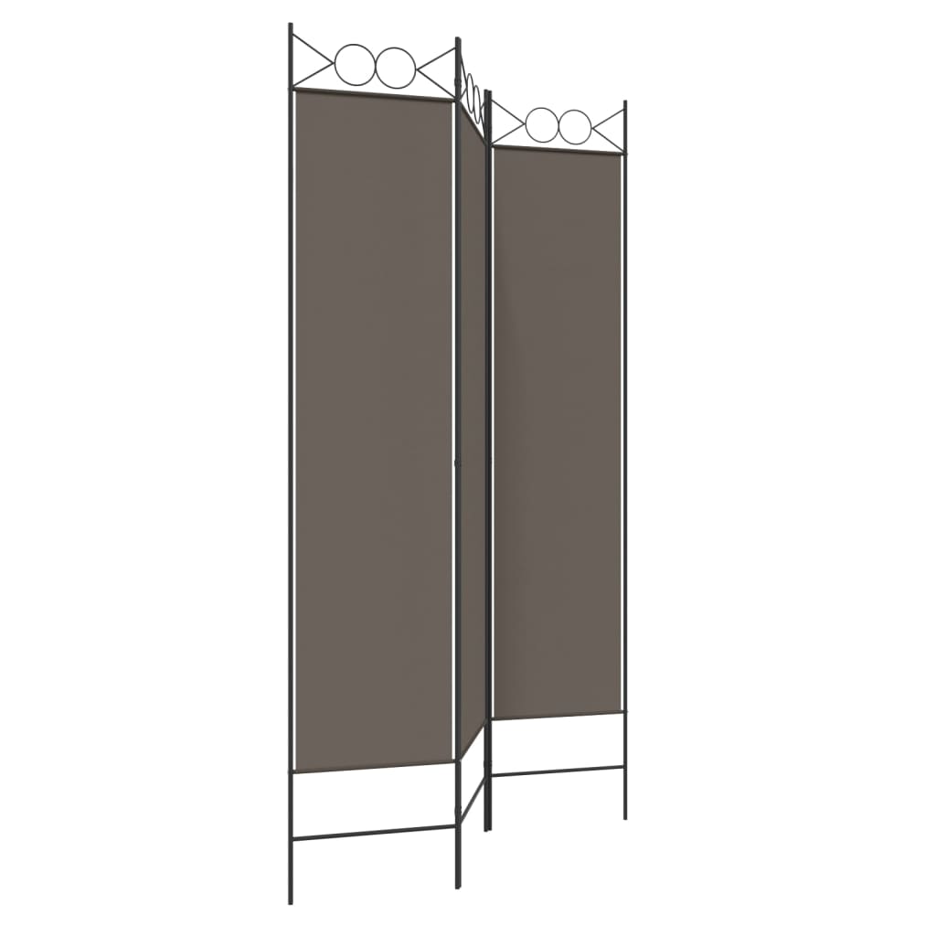 vidaXL Parawan 3-panelowy, antracytowy, 120x200 cm, tkanina