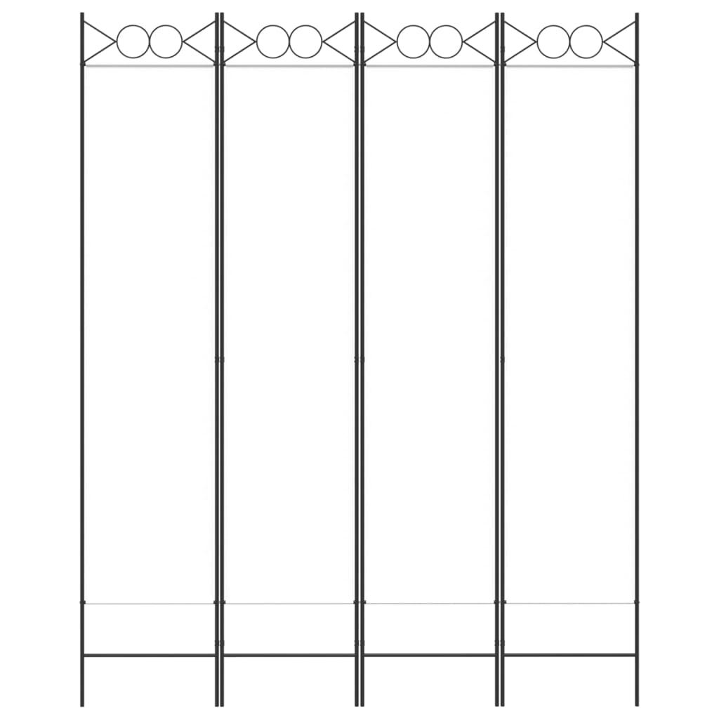 vidaXL Parawan 4-panelowy, biały, 160x200 cm, tkanina