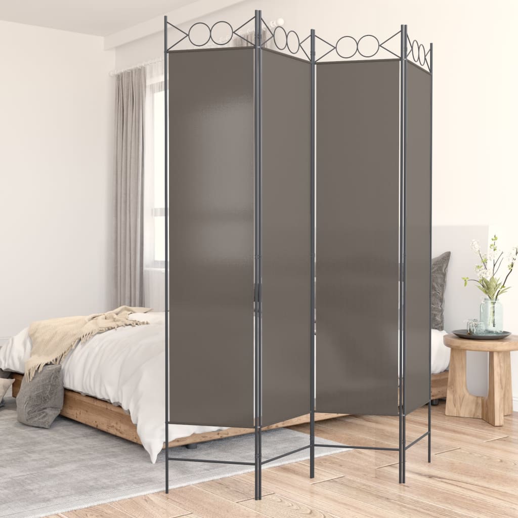 vidaXL Parawan 4-panelowy, antracytowy, 160x200 cm, tkanina