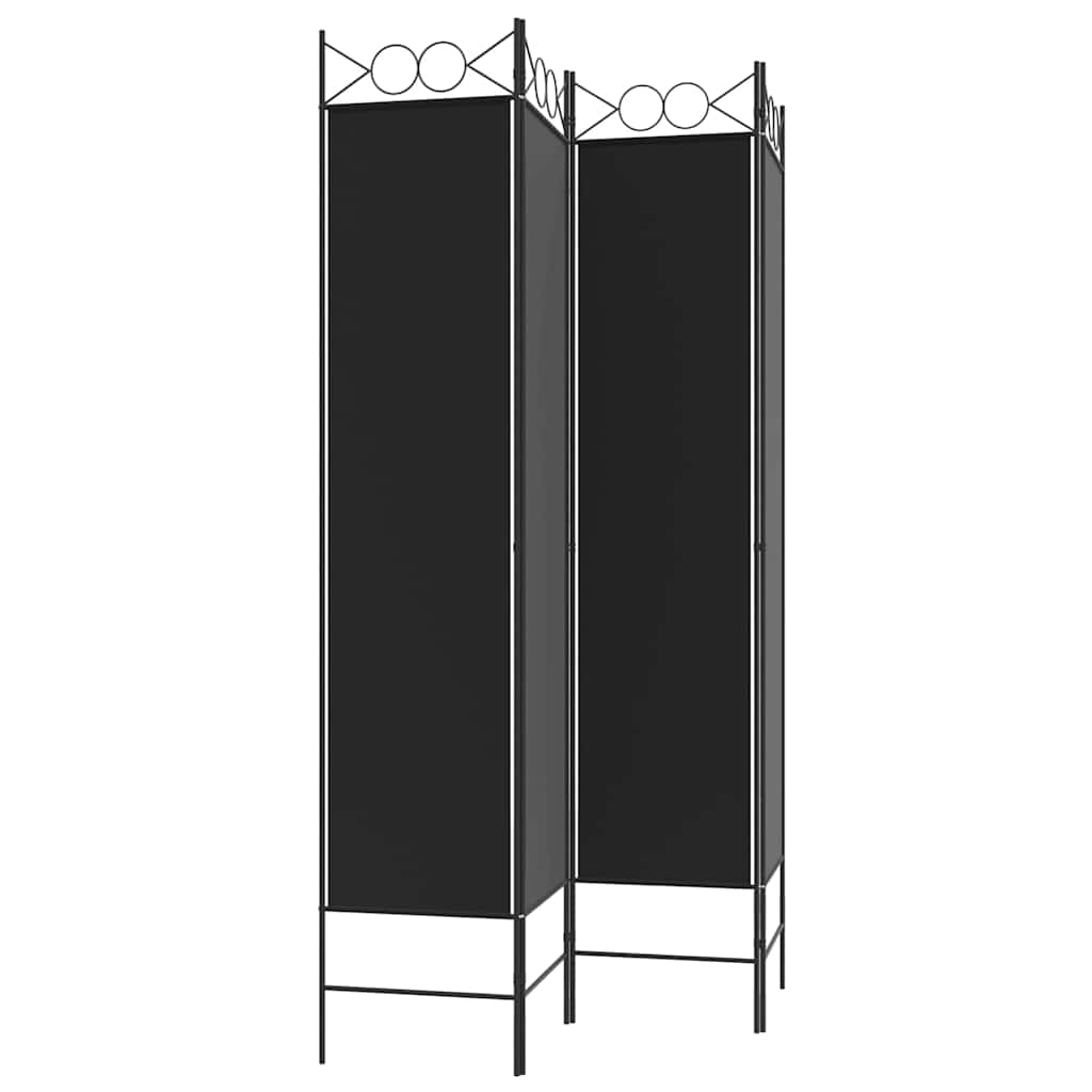 vidaXL Parawan 4-panelowy, czarny, 160x200 cm, tkanina