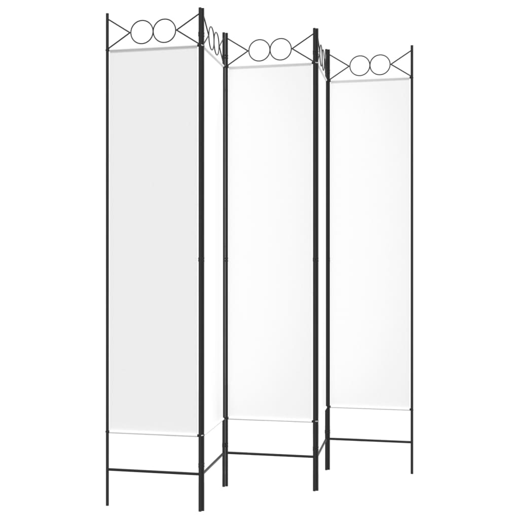 vidaXL Parawan 5-panelowy, biały, 200x200 cm, tkanina