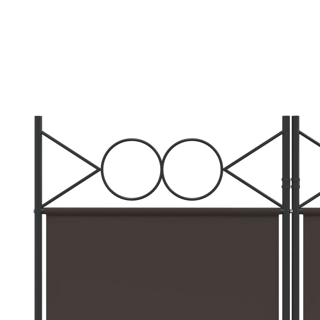 vidaXL Parawan 5-panelowy, brązowy, 200x200 cm, tkanina