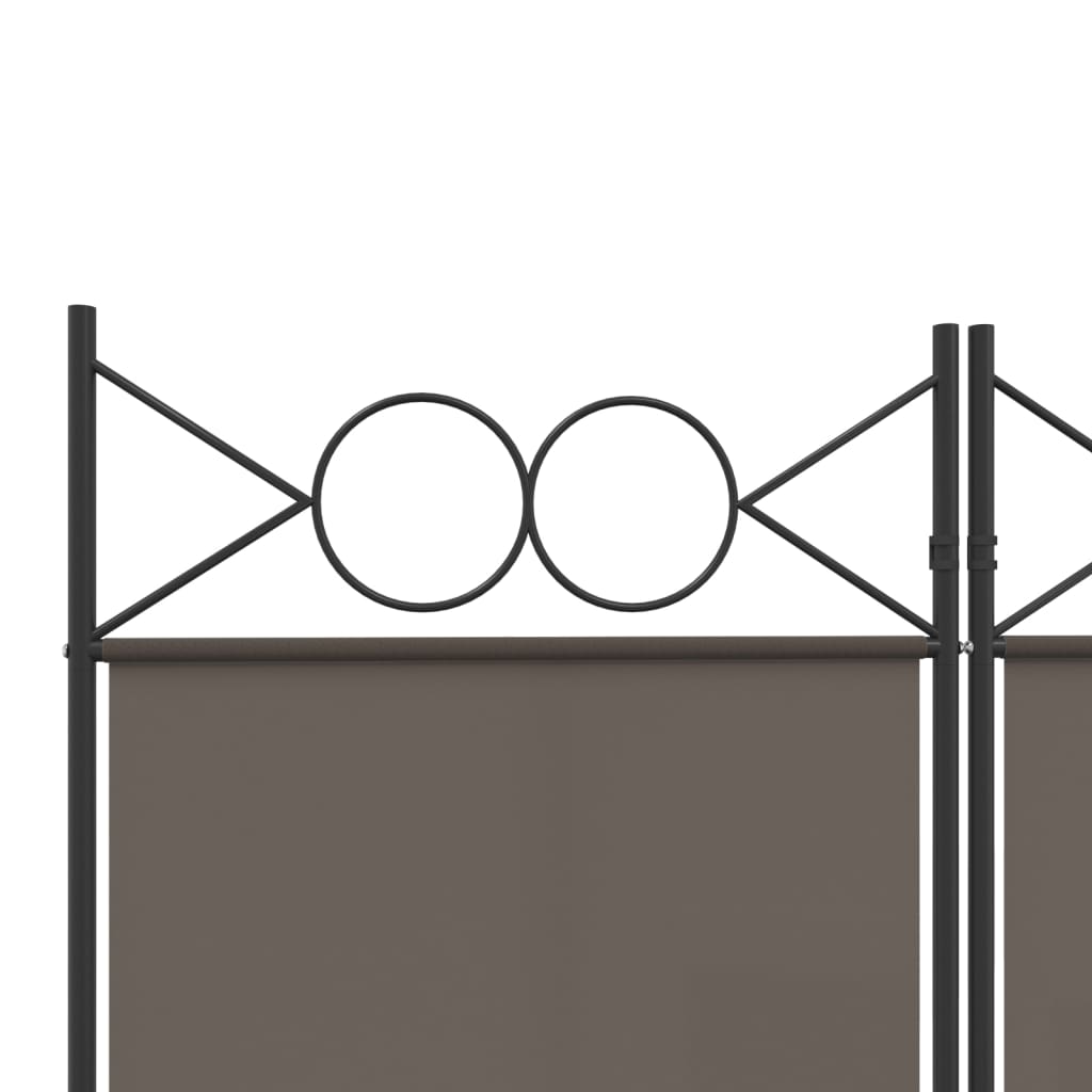 vidaXL Parawan 5-panelowy, antracytowy, 200x200 cm, tkanina