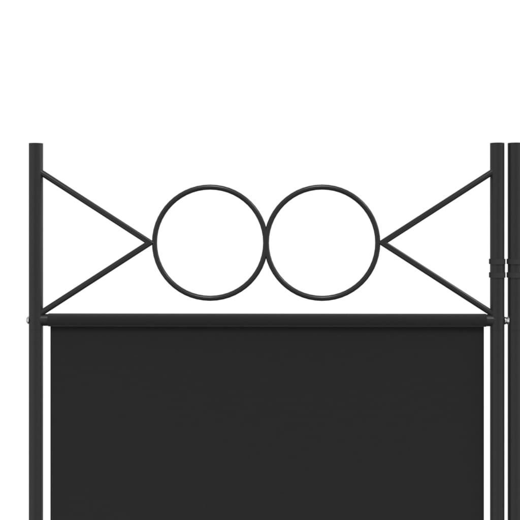 vidaXL Parawan 5-panelowy, czarny, 200x200 cm, tkanina