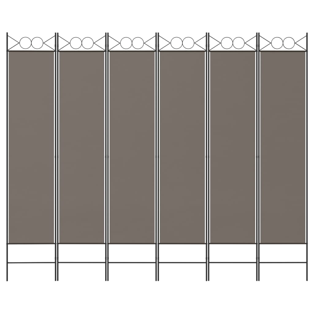 vidaXL Parawan 6-panelowy, antracytowy, 240x200 cm, tkanina