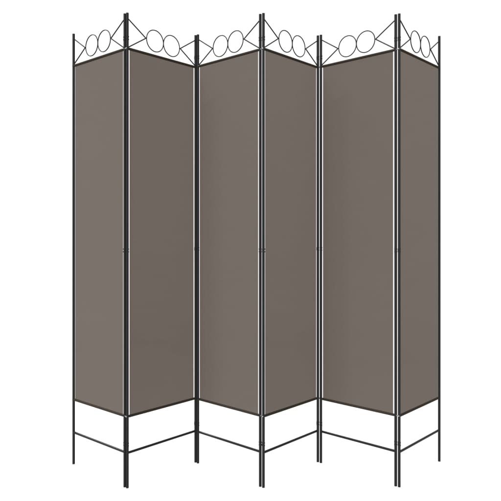 vidaXL Parawan 6-panelowy, antracytowy, 240x200 cm, tkanina