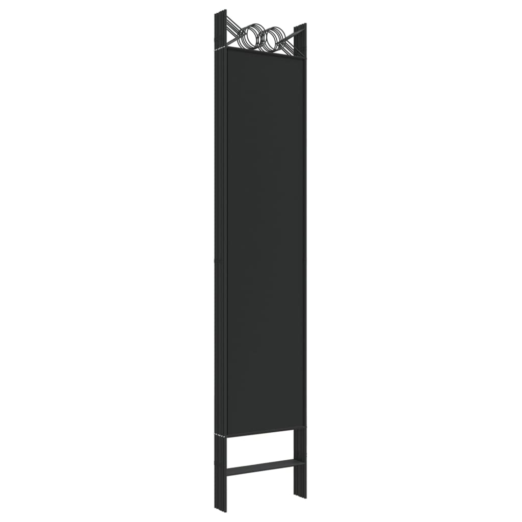 vidaXL Parawan 6-panelowy, czarny, 240x200 cm, tkanina