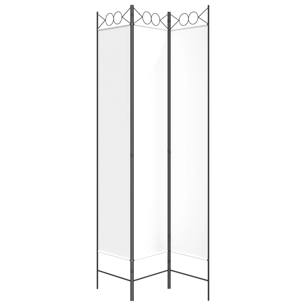 vidaXL Parawan 3-panelowy, biały, 120x220 cm, tkanina