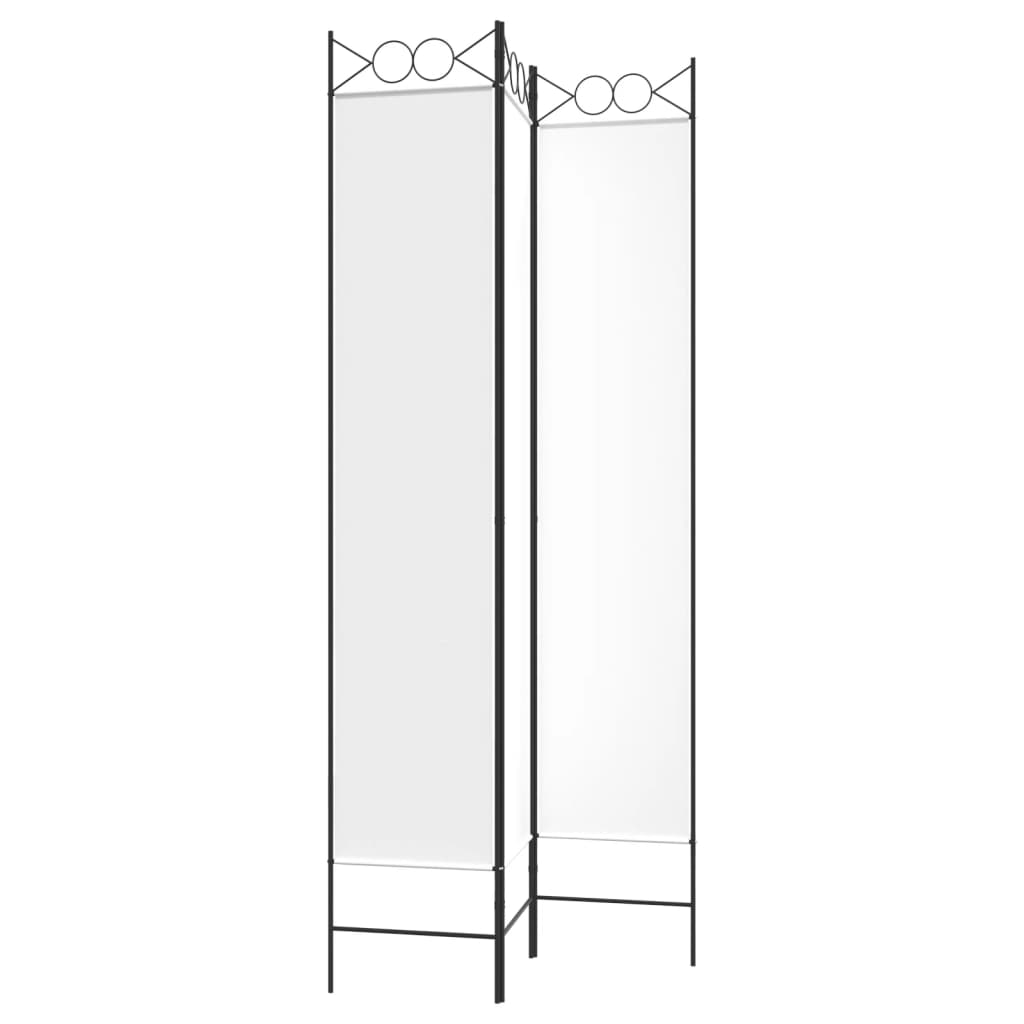 vidaXL Parawan 3-panelowy, biały, 120x220 cm, tkanina