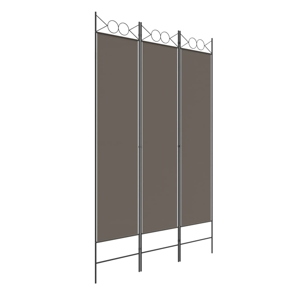 vidaXL Parawan 3-panelowy, antracytowy, 120x220 cm, tkanina