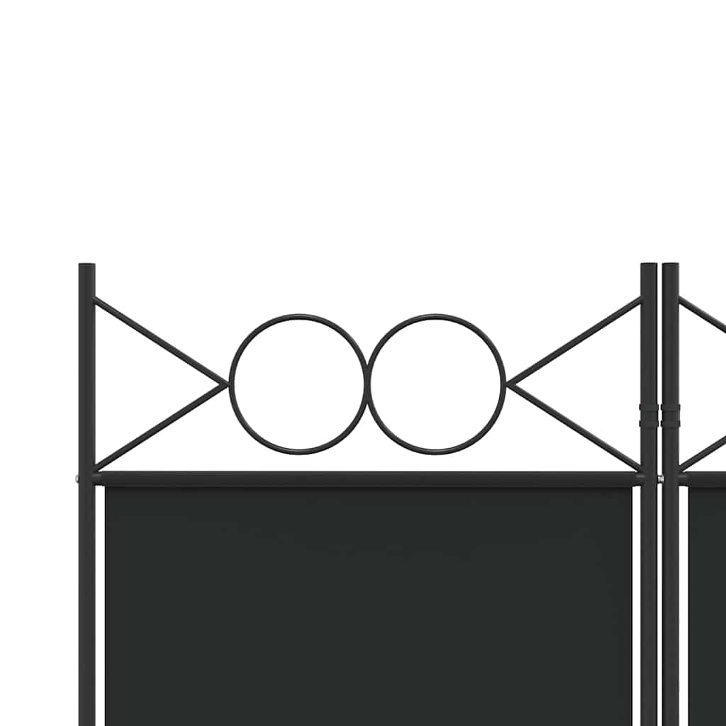vidaXL Parawan 3-panelowy, czarny, 120x220 cm, tkanina