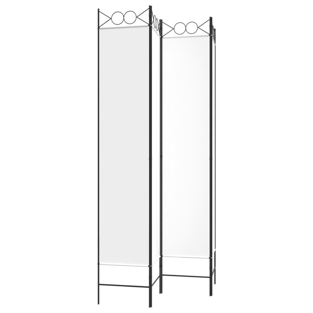vidaXL Parawan 4-panelowy, biały, 160x220 cm, tkanina